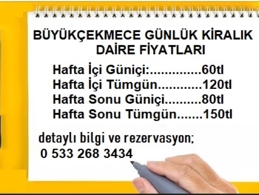 Büyükçekmece Günlük Kiralık Daire Fiyatları